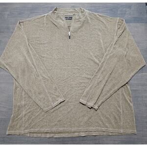 Bugatchi Uomo Green 1/4 Quarter Zip Pullover Shirt Sweater Men's Size 2XL